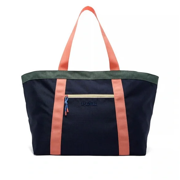 Victoria's Secret PINK Navy and Peach Tote - Picture 4 of 5